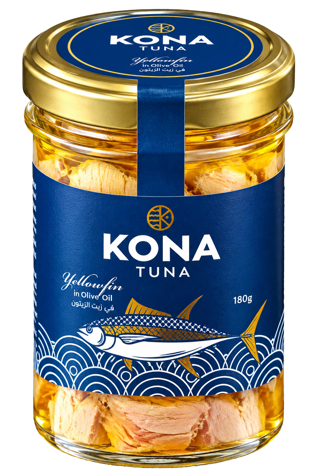 Kona Yellowfin Tuna in Olive Oil, 180g glass jar